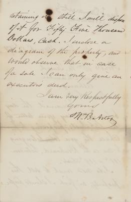 Lot #106 William B. Astor (3) Letters Signed to 'Boss' Tweed - Image 2