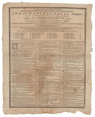 Lot #414 Jonathan Trumbull Yale College Broadside - Image 1