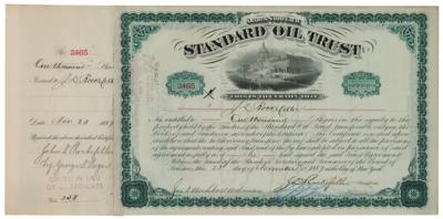 Lot #120 John D. Rockefeller Signed Stock Certificate