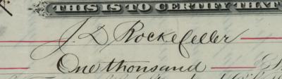 Lot #120 John D. Rockefeller Signed Stock Certificate - Image 2
