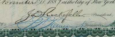 Lot #120 John D. Rockefeller Signed Stock Certificate - Image 3