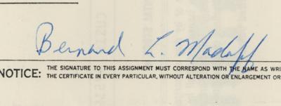 Lot #118 Bernie Madoff Signed Stock Certificate - Image 3