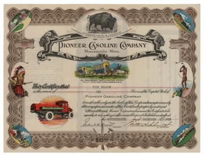 Lot #481 Pioneer Gasoline Company Stock Certificate - Image 1