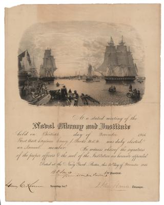 Lot #366 Naval Library and Institute Certificate - Image 1