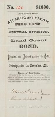Lot #176 Oliver Ames Signed Land Grant Bond - Image 2