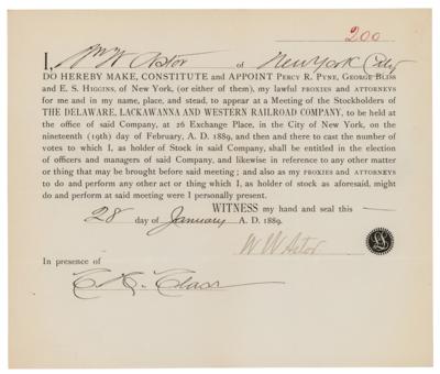 Lot #192 William Waldorf Astor Document Signed - Image 1
