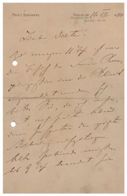 Lot #211 Ernst von Bergmann Autograph Letter Signed - Image 1