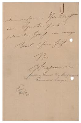 Lot #211 Ernst von Bergmann Autograph Letter Signed - Image 4