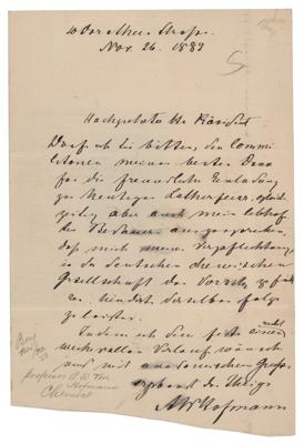 Lot #307 August Wilhelm von Hofmann Autograph Letter Signed - Image 1