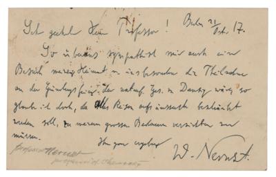 Lot #367 Walther Nernst Autograph Letter Signed