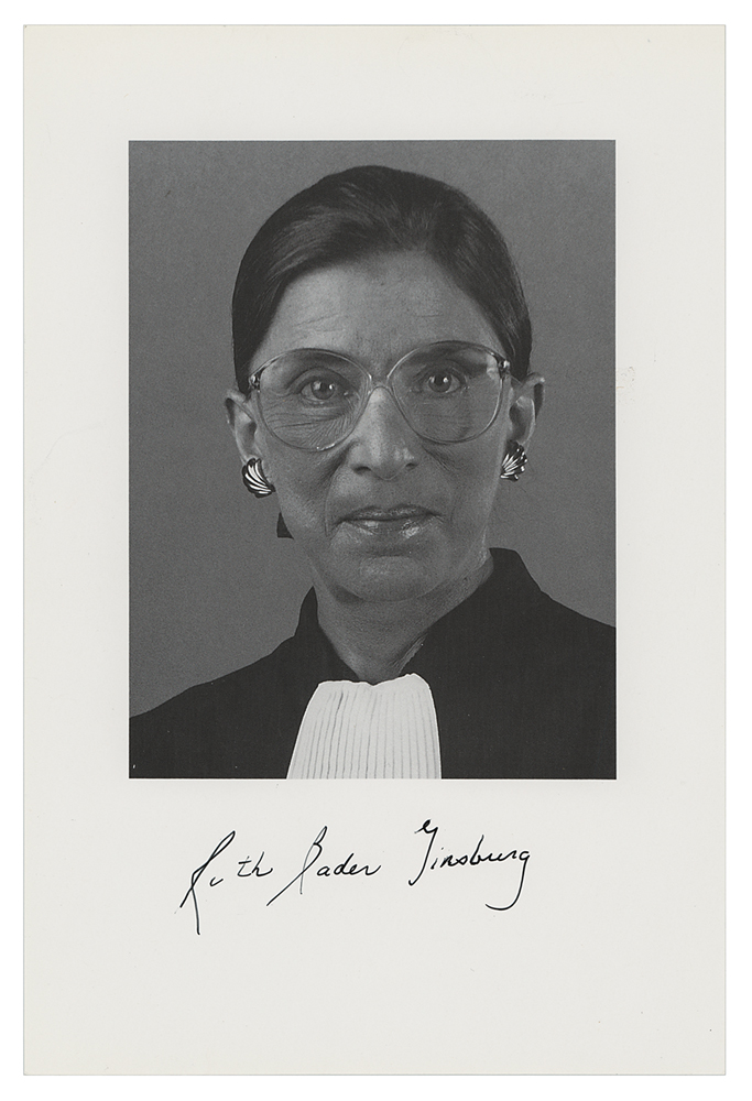 Lot #283 Ruth Bader Ginsburg Signed Photograph