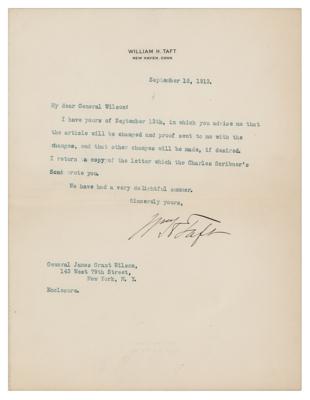 Lot #90 William H. Taft Typed Letter Signed
