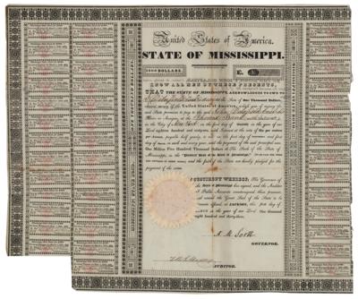 Lot #467 State of Mississippi 1833 Bond - Image 1