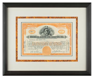 Lot #433 American Austin Car Company Stock Certificate - Image 2