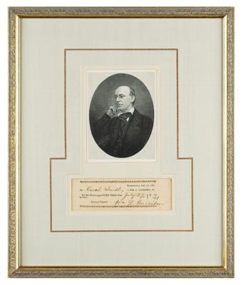 Lot #103 William Lloyd Garrison Document Signed - Image 1