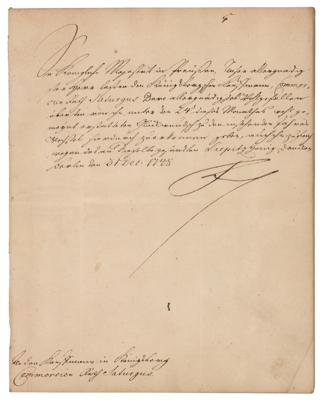 Lot #161 Frederick the Great Letter Signed