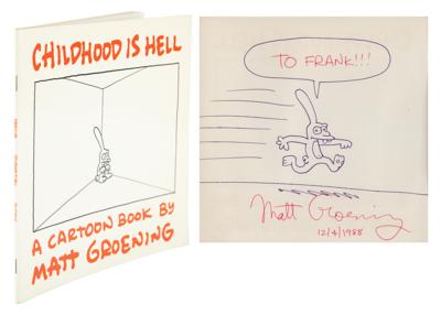 Lot #647 Matt Groening Signed Sketch in Book