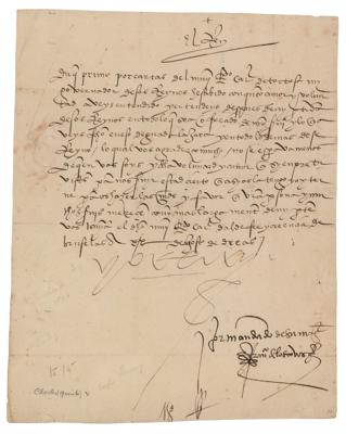 Lot #162 King Charles V Letter Signed