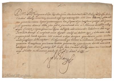 Lot #332 King Philip IV of Spain Document Signed
