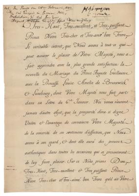 Lot #166 King Philip V of Spain Letter Signed