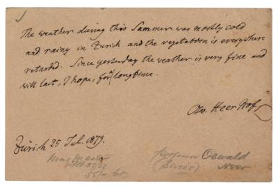 Lot #300 Oswald Heer Autograph Letter Signed - Image 1