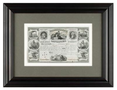Lot #454 Harrisburg, Portsmouth, Mount Joy and Lancaster Railroad Company Stock Certificate - Image 2