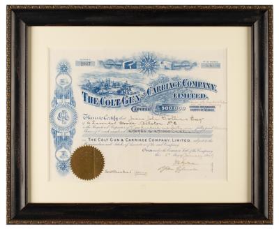 Lot #132 Colt Gun and Carriage Company Stock Certificate - Image 1