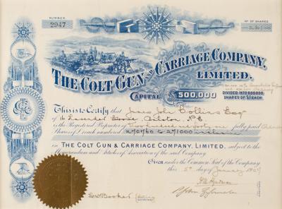 Lot #132 Colt Gun and Carriage Company Stock Certificate - Image 2