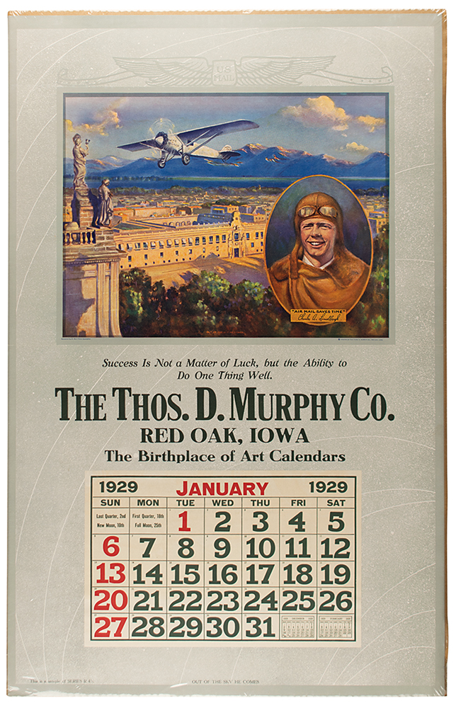 Charles Lindbergh 1929 Calendar RR Auction