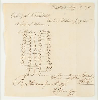 Lot #509 Connecticut: Revolutionary War Requisition Document