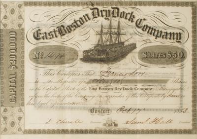 Lot #448 East Boston Dry Dock Company Stock Certificate - Image 2