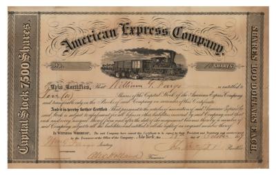 Lot #114 William Fargo and John Butterfield Signed Stock Certificate - Image 1