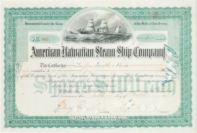 Lot #434 American Hawaiian Steam Ship Company Stock Certificate - Image 1