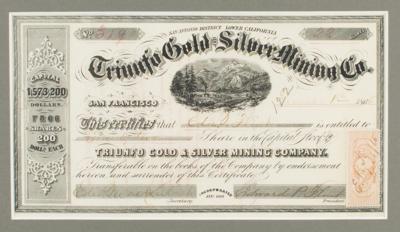 Lot #494 Triunfo Gold and Silver Mining Company Stock Certificate - Image 1