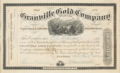 Lot #452 Granville Gold Company Stock Certificate - Image 1