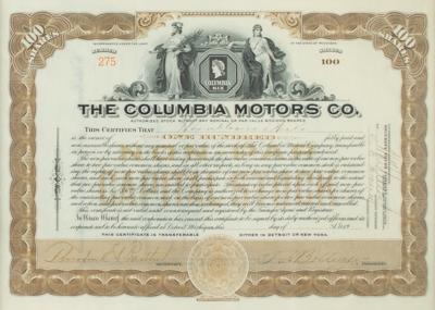 Lot #443 Columbia Motors Company Stock Certificate - Image 1