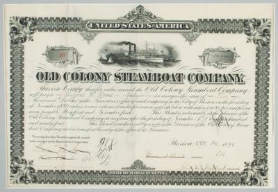 Lot #479 Old Colony Steamboat Company Bond - Image 1