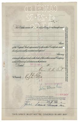 Lot #111 Pierre S. du Pont Signed Stock Certificate - Image 2