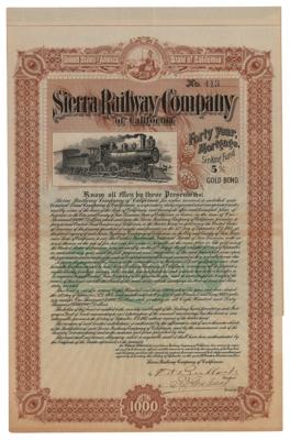 Lot #486 Sierra Railway Company Bond - Image 1