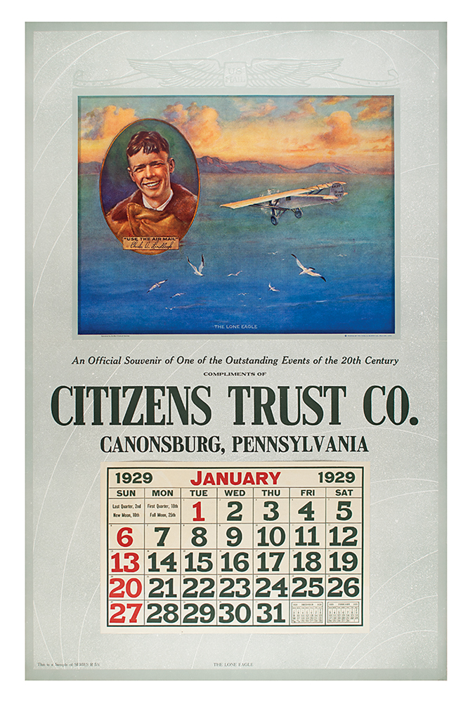 Charles Lindbergh 1929 Calendar RR Auction