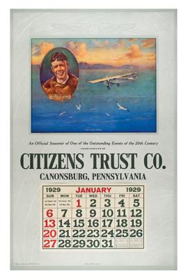 Lot #569 Charles Lindbergh 1929 Calendar - Image 1