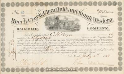 Lot #421 Cornelius Vanderbilt II (2) Signed Stock Documents - Image 2