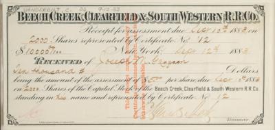 Lot #421 Cornelius Vanderbilt II (2) Signed Stock Documents - Image 4