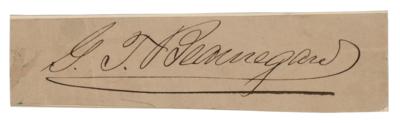 Lot #504 P. G. T. Beauregard Signature