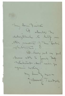 Lot #635 Edmund C. Tarbell Autograph Letter Signed - Image 1