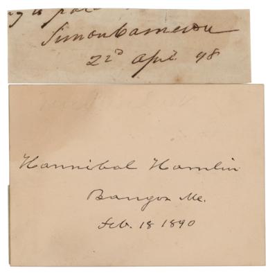 Lot #345 Lincoln Cabinet: Hamlin and Cameron Signatures - Image 1