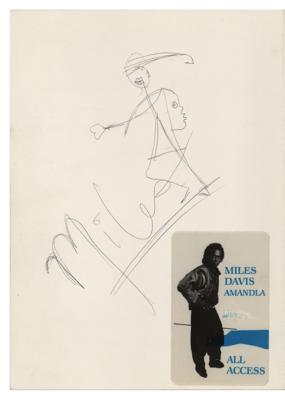 Lot #708 Miles Davis Signed Sketch