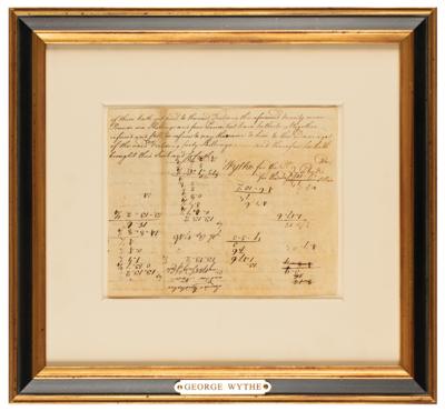 Lot #100 George Wythe Autograph Document Signed