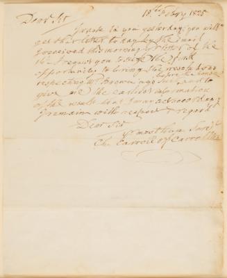 Lot #95 Charles Carroll of Carrollton Autograph Letter Signed - Image 2