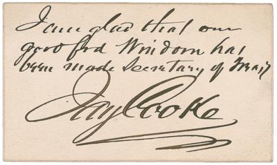 Lot #244 Jay Cooke Autograph Note Signed - Image 1